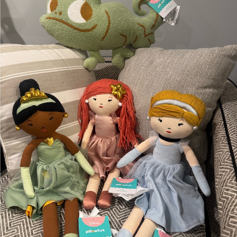 Disney Princess Plush Doll Set - Green, Pink, Blue